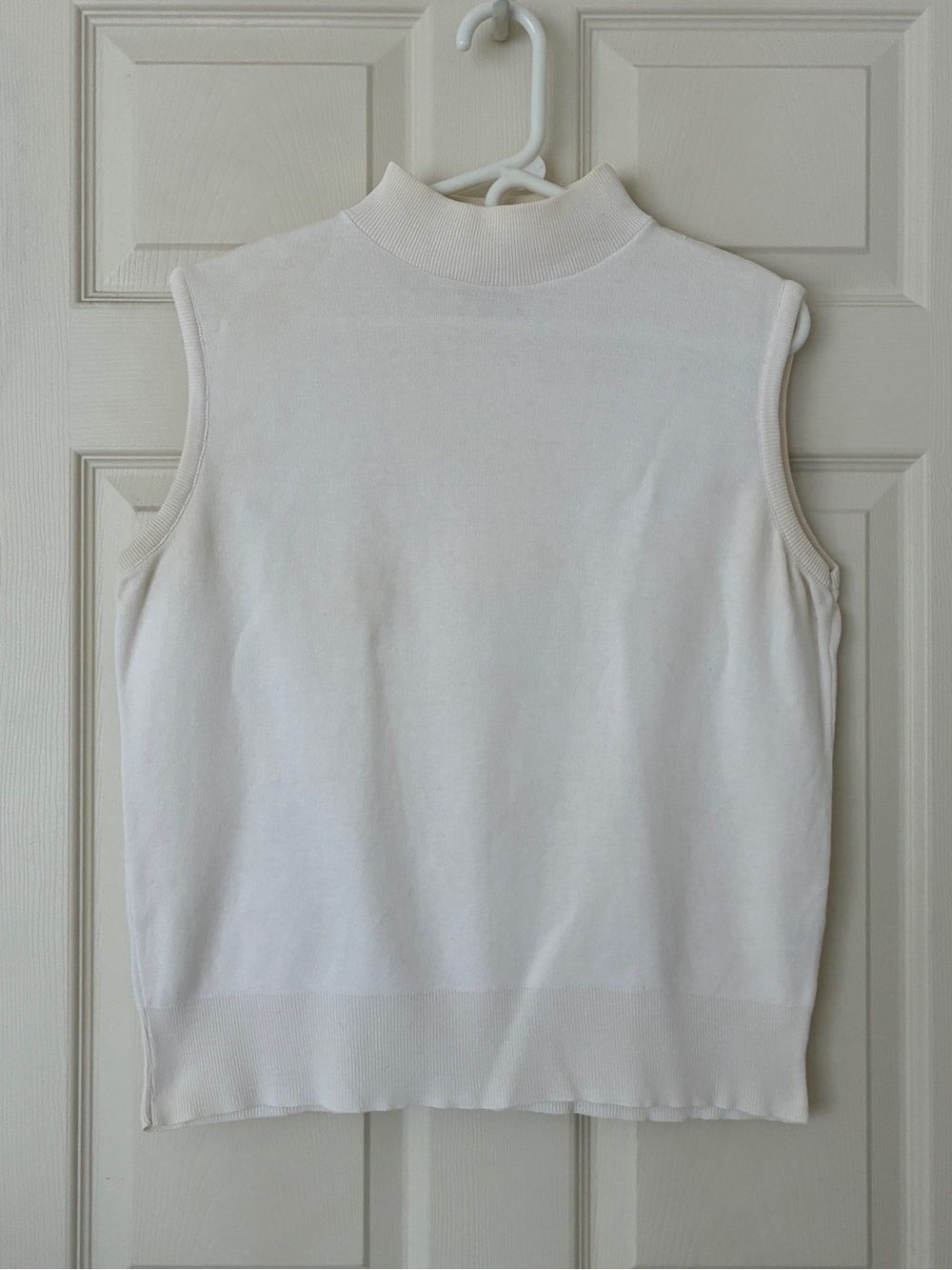 Vintage Calvin Klein Sleeveless Cotton Mock Neck Shell (See Description re Size)
